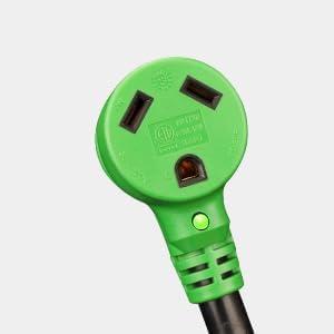 imageRVMATE 30 Amp 30 Feet RV Power Extension Cord with Easy Plugin Handle TT30P to TT30R LED Indicator 10 AWG ETL Listed50FT