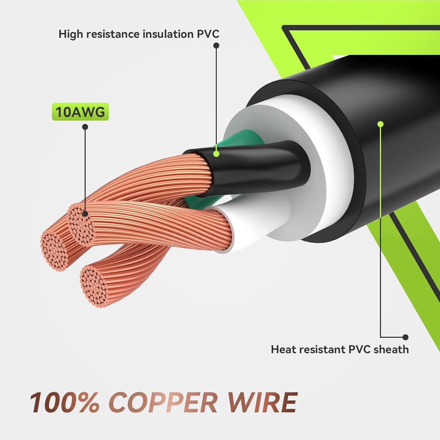 imageRVMATE 30 Feet 30 Amp RV Lockable Power Extension Cord with Easy Plugin Handle TT30P to L530R LED Indicator 10 AWG ETL Listed10FT