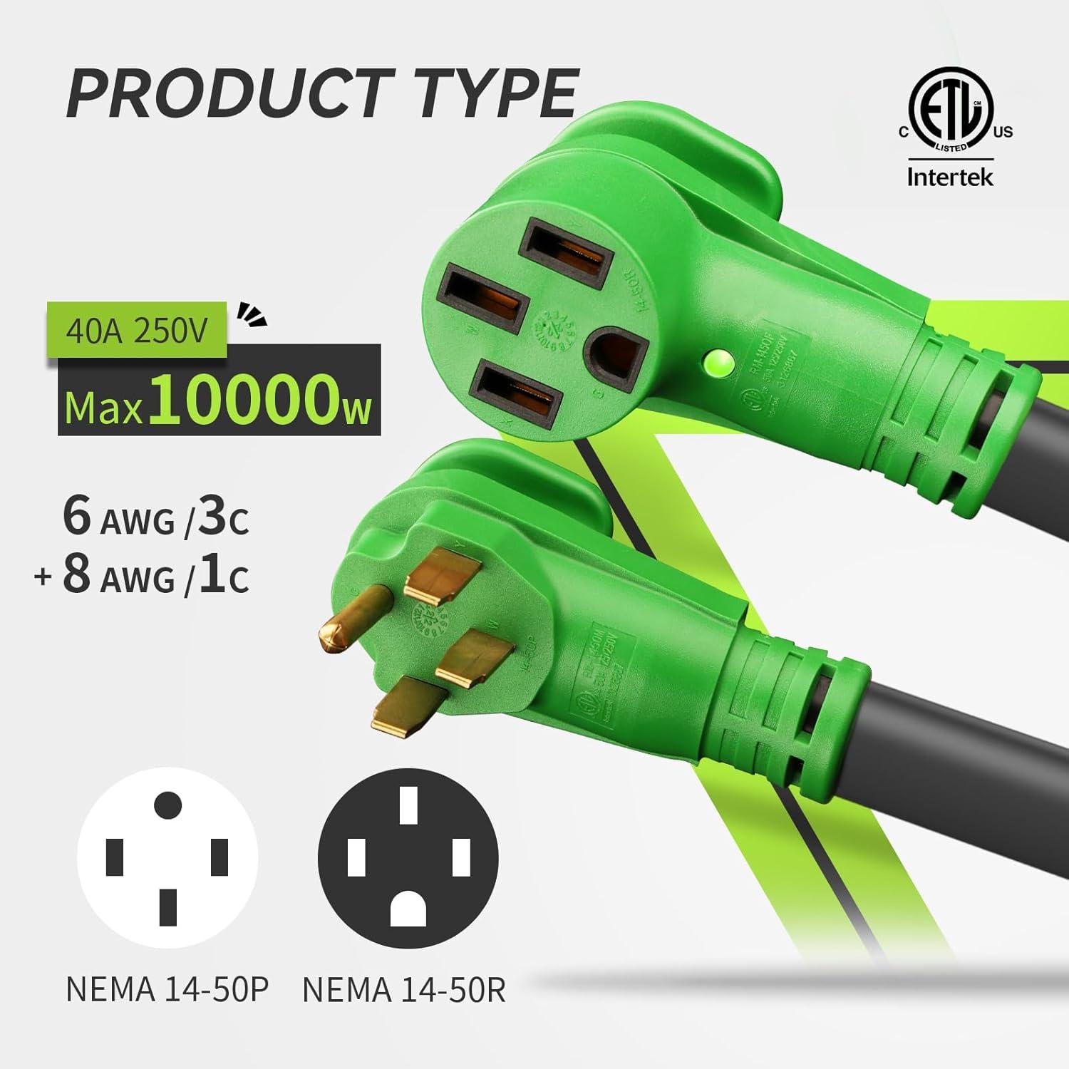 RVMATE 50 Amp 25 Feet RV/Generator Lockable Power Extension Cord, Easy ...
