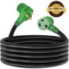 imageRVMATE 30 Amp 30 Feet RV Power Extension Cord with Easy Plugin Handle TT30P to TT30R LED Indicator 10 AWG ETL Listed15FT