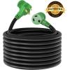 imageRVMATE 30 Amp 30 Feet RV Power Extension Cord with Easy Plugin Handle TT30P to TT30R LED Indicator 10 AWG ETL Listed75FT