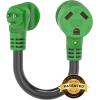 imageRVMATE 30 Amp to 110 Volt RV Adapter Cord 12 Inch 30 Amp to 15 Amp RV Electrical Adapter with LED Indicator 180 Degree Bend Power Adapter ETL Listed15M30F