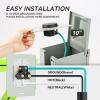 imageRVMATE 50 Amp 125250V RV Power Outlet Box Waterproof Lockable Enclosed Power Panel NEMA 1450R Receptacle ETL Listed BlackGrey