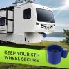 imageRVMATE 5th Wheel Lock Heavy Duty Steel King Pin Lock with AntiTheft Warning Tag for 5th WheelSemi TrailersRVsContainersBlue
