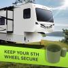 imageRVMATE 5th Wheel Lock Heavy Duty Steel King Pin Lock with AntiTheft Warning Tag for 5th WheelSemi TrailersRVsContainersGreen