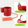 imageRVMATE 5th Wheel Lock Heavy Duty Steel King Pin Lock with AntiTheft Warning Tag for 5th WheelSemi TrailersRVsContainersRed