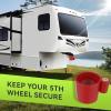 imageRVMATE 5th Wheel Lock Heavy Duty Steel King Pin Lock with AntiTheft Warning Tag for 5th WheelSemi TrailersRVsContainersRed