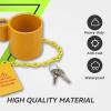 imageRVMATE 5th Wheel Lock Heavy Duty Steel King Pin Lock with AntiTheft Warning Tag for 5th WheelSemi TrailersRVsContainersYellow