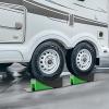 imageRVMATE Camper Levelers 1Pack RV Leveling Blocks Camper Wheel Chocks Including One Curved Leveler One Chocks and Owo Rubber Grip Mat Accessories