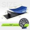 imageRVMATE Camper Levelers 8Piece Kit RV Leveling Blocks Camper Wheel Chocks Including Two Curved Levelers Two Chocks and Two Rubber Grip Mats in Storage Carrying BagBlue