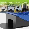 imageRVMATE Camper Levelers 8Piece Kit RV Leveling Blocks Camper Wheel Chocks Including Two Curved Levelers Two Chocks and Two Rubber Grip Mats in Storage Carrying BagBlue