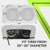 imageRVMATE Dual Axle Wheel Covers 2 Pack  Fits 27quot30quot Tires Waterproof AntiUV 420D Oxford Black Tire Covers for RVTruckTrailerSILVER