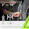 imageRVMATE RV Camper Wheel Chock Stabilizer Scissor X Chocks Wheel Stabilizer 2 Packs for RV Travel Trailer Tires X Chock for Locking Tandem Wheels When Parked on Uneven Surfaces BlackSilver