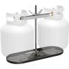 imageRVMATE RV Dual Propane Tank Mounting Rack for 20 lbs Tanks Black Dual RV Propane Tank Cylinder Rack for Travel Trailer Hitch Frame