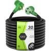 imageRVMATE 30 Amp 30 Feet RV Power Extension Cord with Easy Plugin Handle TT30P to TT30R LED Indicator 10 AWG ETL Listed100FT