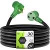 imageRVMATE 30 Amp 30 Feet RV Power Extension Cord with Easy Plugin Handle TT30P to TT30R LED Indicator 10 AWG ETL Listed15FT