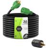 imageRVMATE 30 Amp Generator Cord 4 Prong 25 Feet NEMA L1430PL1430R 125250V Up to 7500W 10 Gauge SJTW Generator Extension Cord ETL Listed100FT