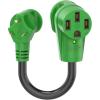 imageRVMATE 30 Amp to 110 Volt RV Adapter Cord 12 Inch 30 Amp to 15 Amp RV Electrical Adapter with LED Indicator 180 Degree Bend Power Adapter ETL Listed30M50F