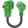 imageRVMATE 30 Amp to 110 Volt RV Adapter Cord 12 Inch 30 Amp to 15 Amp RV Electrical Adapter with LED Indicator 180 Degree Bend Power Adapter ETL Listed50M30F
