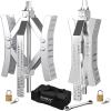 imageRVMATE RV Camper Wheel Chock Stabilizer Scissor X Chocks Wheel Stabilizer 2 Packs for RV Travel Trailer Tires X Chock for Locking Tandem Wheels When Parked on Uneven Surfaces BlackSilver