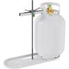 imageRVMATE RV Dual Propane Tank Mounting Rack with Locking Device for 30 lb Tanks White Dual RV Propane Tank Cylinder Rack with Lock for Travel Trailer Hitch Frame