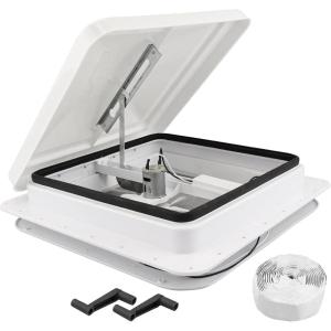 imageRVMATE 14quot Roof Vent Fan for RVCamperTrailer White With 12V Fan 6quot BladesBASIC