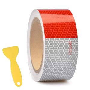 imageRVMATE 2 Inch x 30 Feet DOT Trailer Reflective Tape Waterproof Highly Visible Red ampamp White Tape for Trailers Outdoor Cars Trucks
