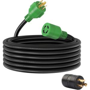 imageRVMATE 30 Amp Generator Cord 4 Prong 25 Feet NEMA L1430PL1430R 125250V Up to 7500W 10 Gauge SJTW Generator Extension Cord ETL Listed25FT