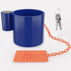 imageRVMATE 5th Wheel Lock Heavy Duty Steel King Pin Lock with AntiTheft Warning Tag for 5th WheelSemi TrailersRVsContainersBlue