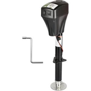 imageRVMATE Electric AFrame Trailer Jack up to 50005500lbs Heavy Duty RV Electric Power Tongue Jack with Accessories Manual Crank Handle 18quot Lift 12V DC and Bright LED Light Black4000LB