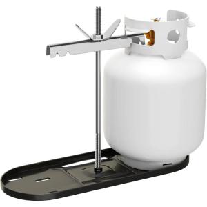 imageRVMATE RV Dual Propane Tank Mounting Rack for 20 lbs Tanks Black Dual RV Propane Tank Cylinder Rack for Travel Trailer Hitch Frame