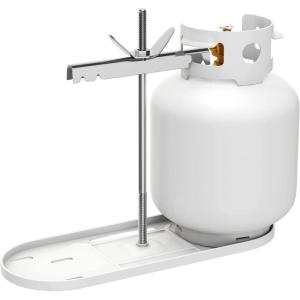 imageRVMATE RV Dual Propane Tank Mounting Rack for 20 lbs Tanks for Travel Trailer Hitch Frame
