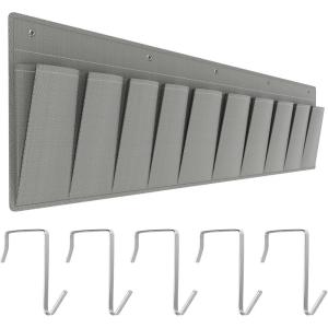 imageRVMATE RV Shoe Storage Organizer  Hanging Bedside Pockets for Shoes Boots and Accessories  Grey 10 Pockets