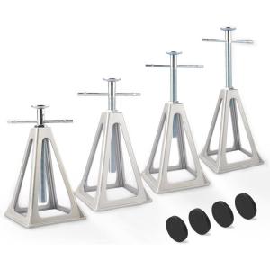 imageRVMATE Stack Jack 4 Pack for RV Camper and Trailer Stabilization Aluminum RV stabilizer Adjustable from 11 inch to 17 inchStack Jack with Cover