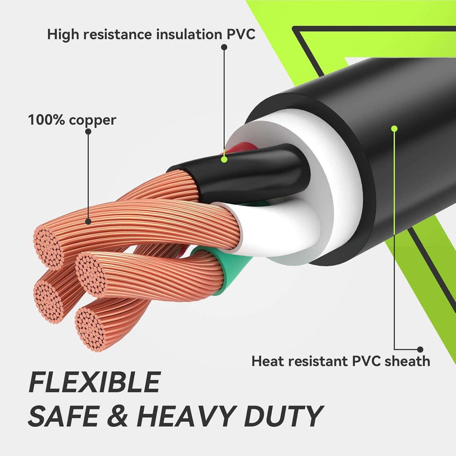 imageRVMATE 4 Prong Dryer Extension Cord 25 Feet 30 Amp NEMA 1430P to 1430R 125V250V Waterproof PVC Jacket Perfect for Dryer Power Extension ETL ListedNEMA 1430PR