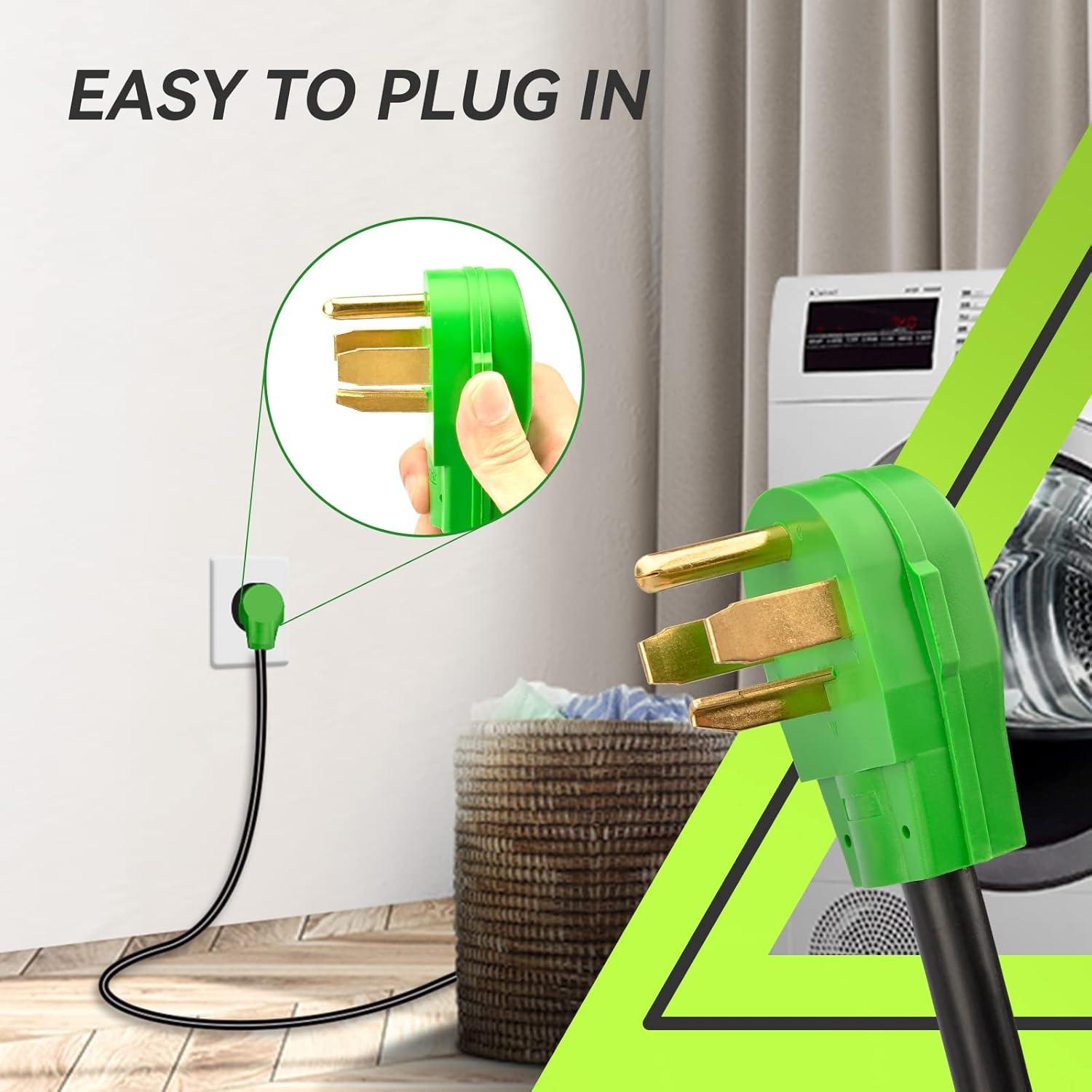 imageRVMATE 4 Prong Dryer Extension Cord 25 Feet 30 Amp NEMA 1430P to 1430R 125V250V Waterproof PVC Jacket Perfect for Dryer Power Extension ETL ListedNEMA 1430PR