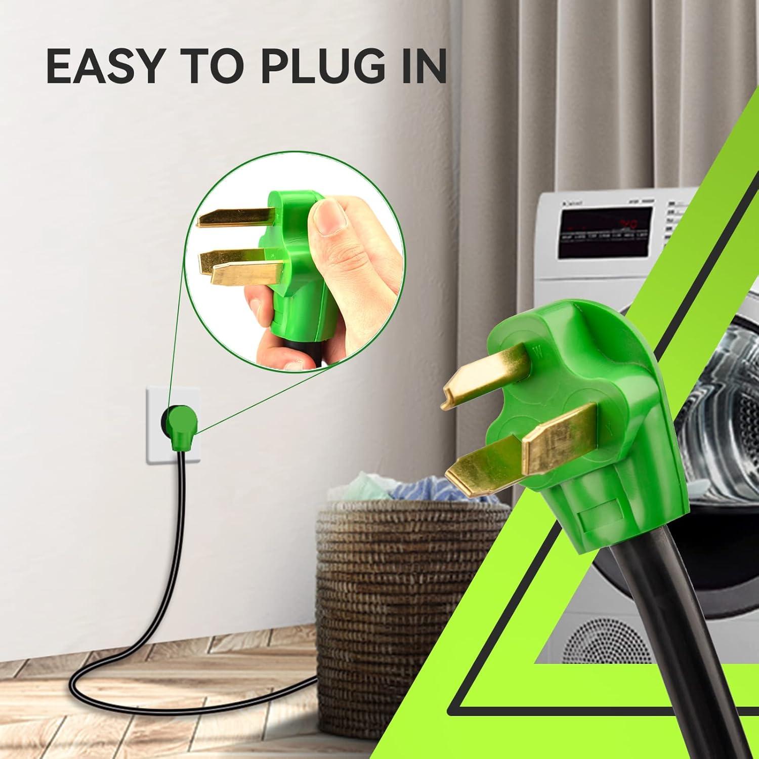 imageRVMATE 4 Prong Dryer Extension Cord 25 Feet 30 Amp NEMA 1430P to 1430R 125V250V Waterproof PVC Jacket Perfect for Dryer Power Extension ETL ListedNEMA 1030PR