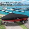 imageRVMATE 1214ft Boat Cover 210D Marine Grade Polyester Fits VHull TriHull Fishing Boat Runabout Length1214 Beam Width68 BlackBLACK