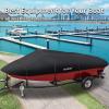 imageRVMATE 1214ft Boat Cover 210D Marine Grade Polyester Fits VHull TriHull Fishing Boat Runabout Length1214 Beam Width68 BlackBLACK