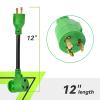 imageRVMATE 4 Prong 12 Inch 30 Amp to 30 Amp RV Generator Adapter Cord ETL Certified STW 104 L1430P Male Plug to TT30R Female Connector with LED Indicator3 PRONG 30A TO 30A