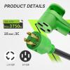 imageRVMATE 4 Prong 12 Inch 30 Amp to 30 Amp RV Generator Adapter Cord ETL Certified STW 104 L1430P Male Plug to TT30R Female Connector with LED Indicator4 PRONG 30A TO 50A