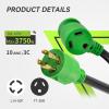 imageRVMATE 4 Prong 12 Inch 30 Amp to 30 Amp RV Generator Adapter Cord ETL Certified STW 104 L1430P Male Plug to TT30R Female Connector with LED Indicator4 PRONG 30A TO 30A