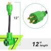 imageRVMATE 4 Prong 12 Inch 30 Amp to 30 Amp RV Generator Adapter Cord ETL Certified STW 104 L1430P Male Plug to TT30R Female Connector with LED Indicator4 PRONG 30A TO 50A