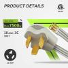 imageRVMATE 4 Prong SRDT Dryer Cord 10 Feet 30 Amp Appliance Power Cord NEMA 1430P to 4Wire 4 Wires with O Ring Terminal Connectors 100 Copper Wire Dryer Extension Cord3 Prong