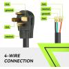imageRVMATE 4 Prong SRDT Dryer Cord 10 Feet 30 Amp Appliance Power Cord NEMA 1430P to 4Wire 4 Wires with O Ring Terminal Connectors 100 Copper Wire Dryer Extension Cord4 Prong