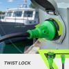 imageRVMATE Marine Shore Power Boat Adapter 30amp Male to 15amp Female 18 inch 10AWG3 Cord STOW blackgreenL530P Male to 515R Female