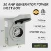 imageRVMATE PreDrilling 30 Amp Generator Power Inlet Box NEMA L530P 125V 3750W Power Inlet Box Waterproof for Outdoor UseNEMA L1430P