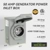 imageRVMATE PreDrilling 30 Amp Generator Power Inlet Box NEMA L530P 125V 3750W Power Inlet Box Waterproof for Outdoor UseNEMA SS250P