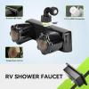 imageRVMATE RV Exterior Shower Box Kit RV Outdoor Shower Box Kit Faucet Replacement with Shower Head ampamp Hose Black