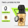 imageRVMATE RV Water Pressure Regulator Brass LeadFree Water Pressure Reducer Kit Adjustable Valve with Inlet Screen Filter for Camper Travel TrailerAdjustable Knob 20